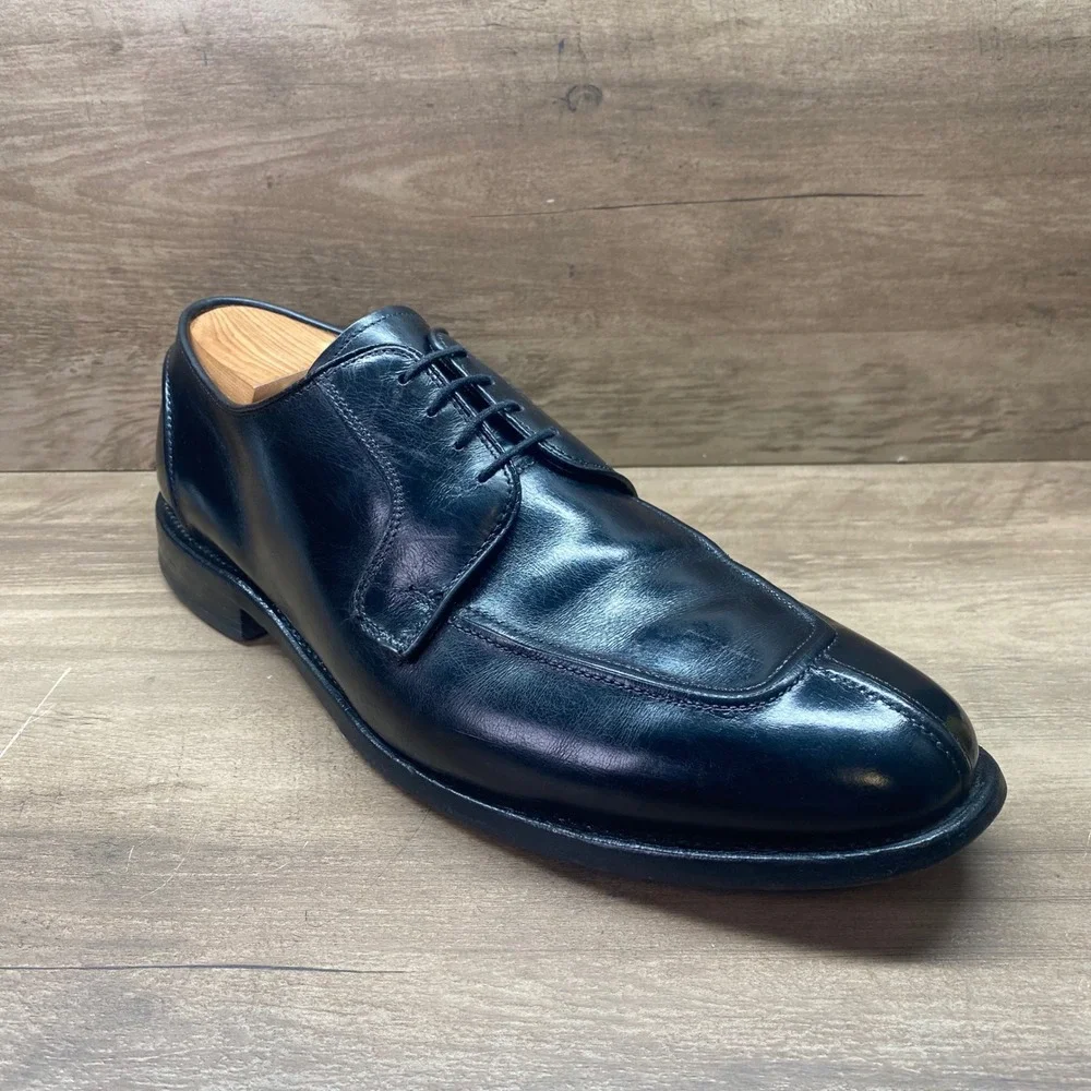 Allen Edmonds Hancock Derby Mens 12 D Black USA Vintage Dress Shoes 8404